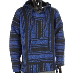 Blue and Black Striped Men's Sweater